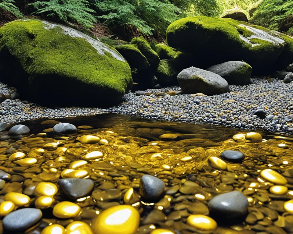 Gold in Stream Gravel