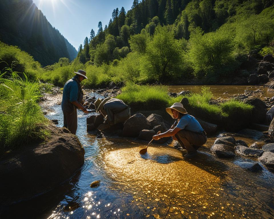 Recreational gold panning in California