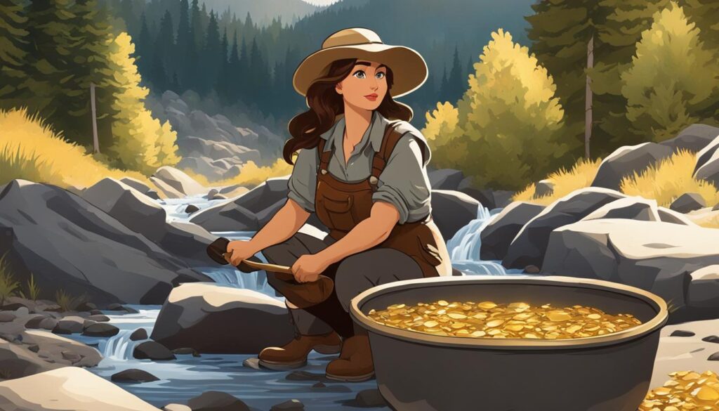 female gold prospector