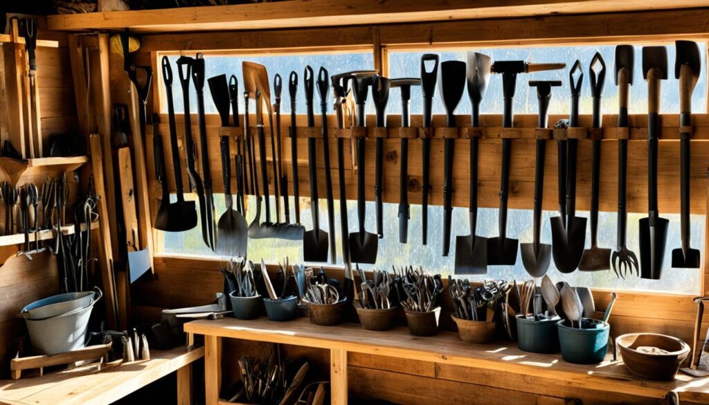 shovel and pick storage